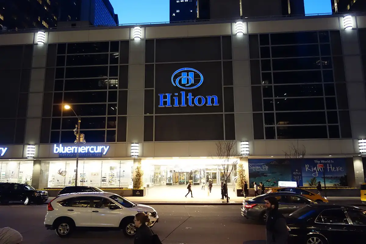 New York Hilton Midtown exterior in Sixth Avenue / Midtown, New York City