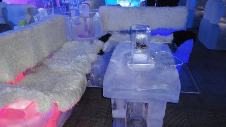 Chillout Ice Lounge Dubai Carved Ice Tables and Fur Booths - Must See When in Dubai