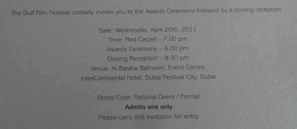 Official Royal Patronage Festival Invitation