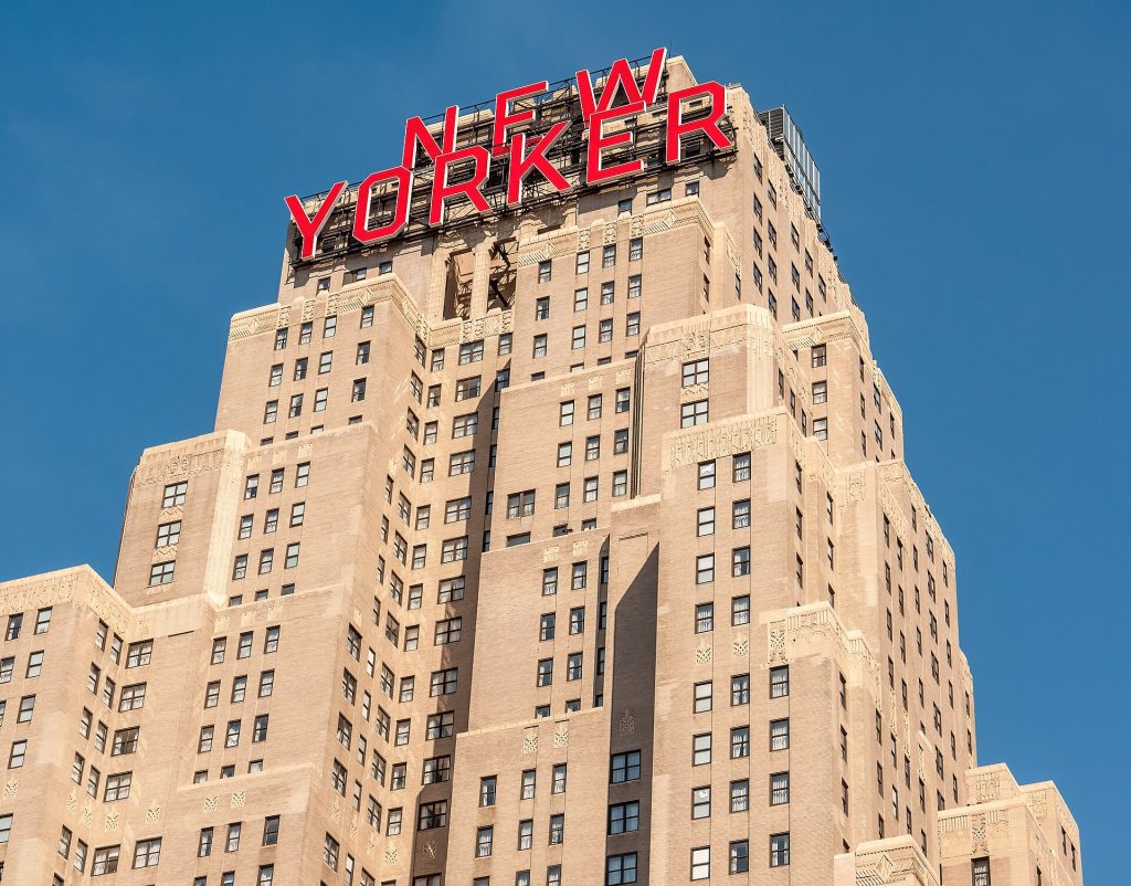 The New Yorker hotel sign near Penn Station