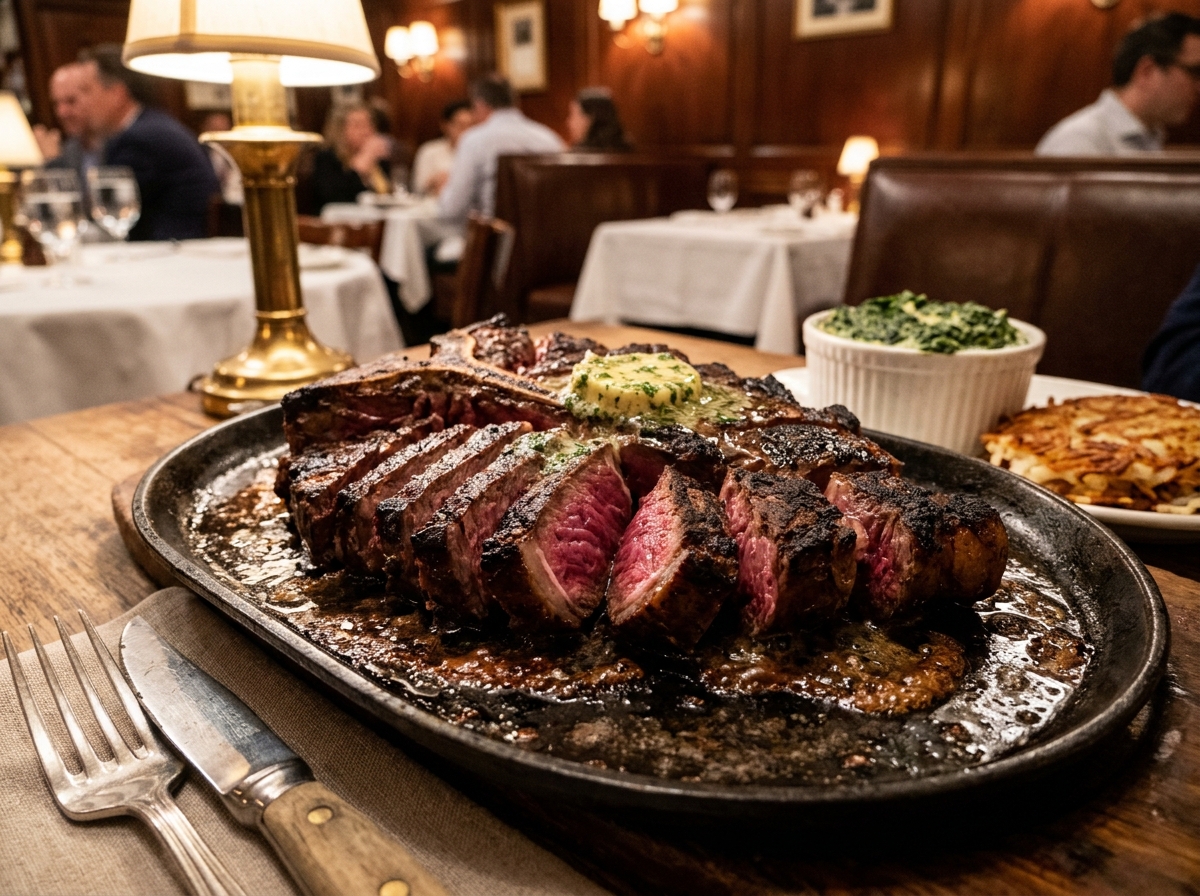Dry-aged New York steakhouse porterhouse platter