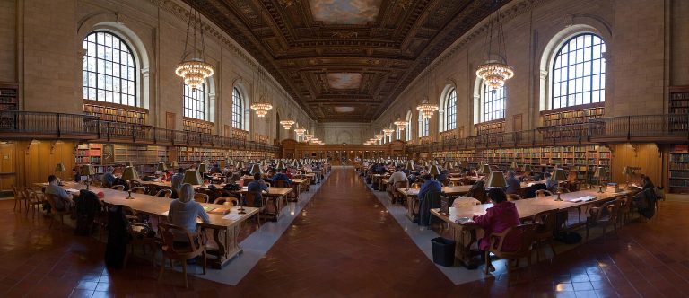 New York Public Library Stephen A. Schwarzman Building at Fifth Avenue and Bryant Park