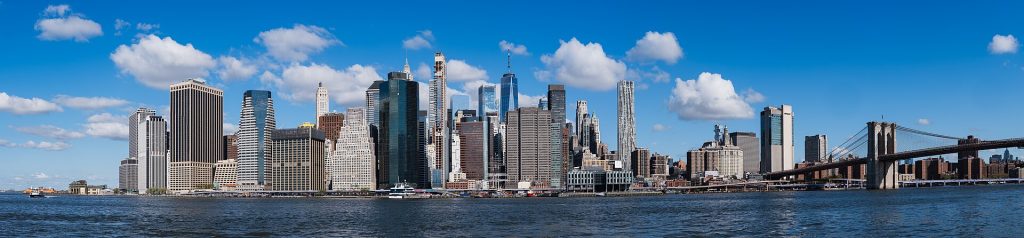 The Lower Manhattan skyline across the East River