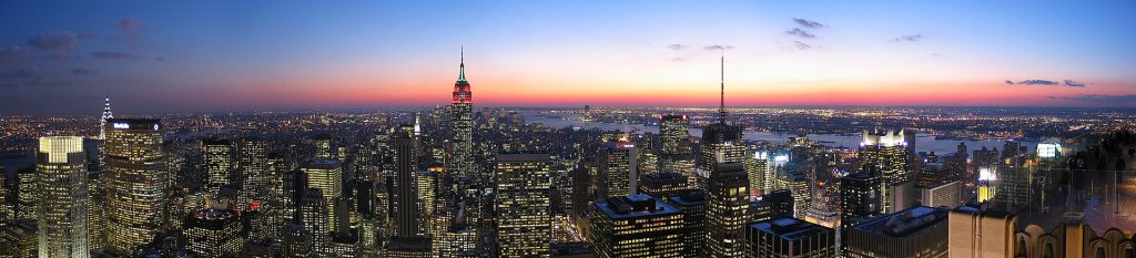 The Midtown skyline at dusk, one subway ride north of Union Square