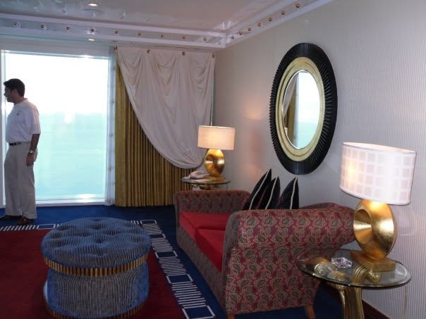 Matthew at the window in the suite's living room