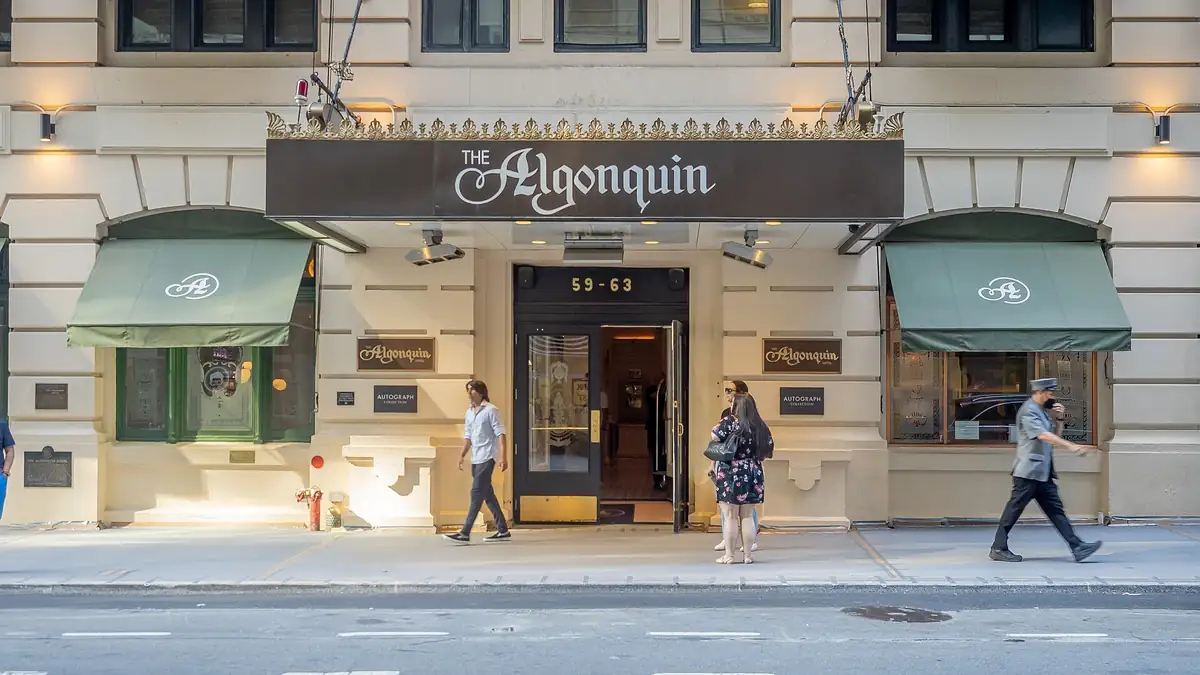 The Algonquin Hotel exterior in Theater District, New York City