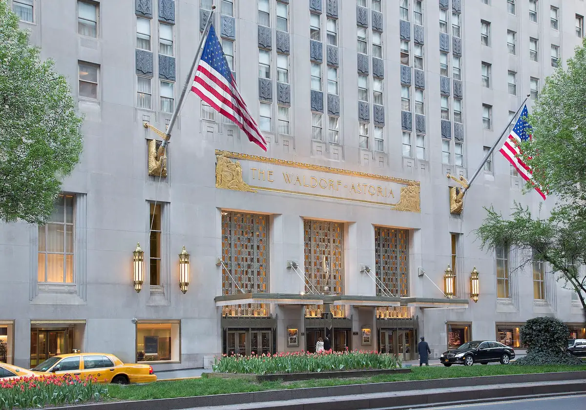 Waldorf Astoria New York exterior in Park Avenue, New York City